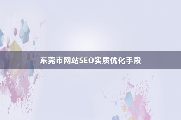 东莞市网站SEO实质优化手段